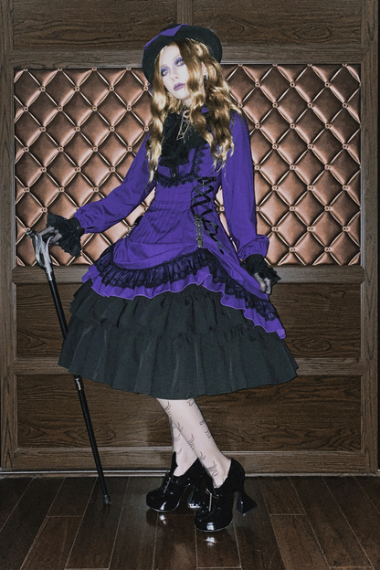 Retro Striped Elegant Gothic Lolita Dress