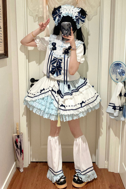 [3월 18일 예약마감] 차이나 드림 원피스 + 점퍼 스커트 + 소매 + 레그 워머 + 머리띠 + 칼라 + 클립 + 리본 + 공주 소매