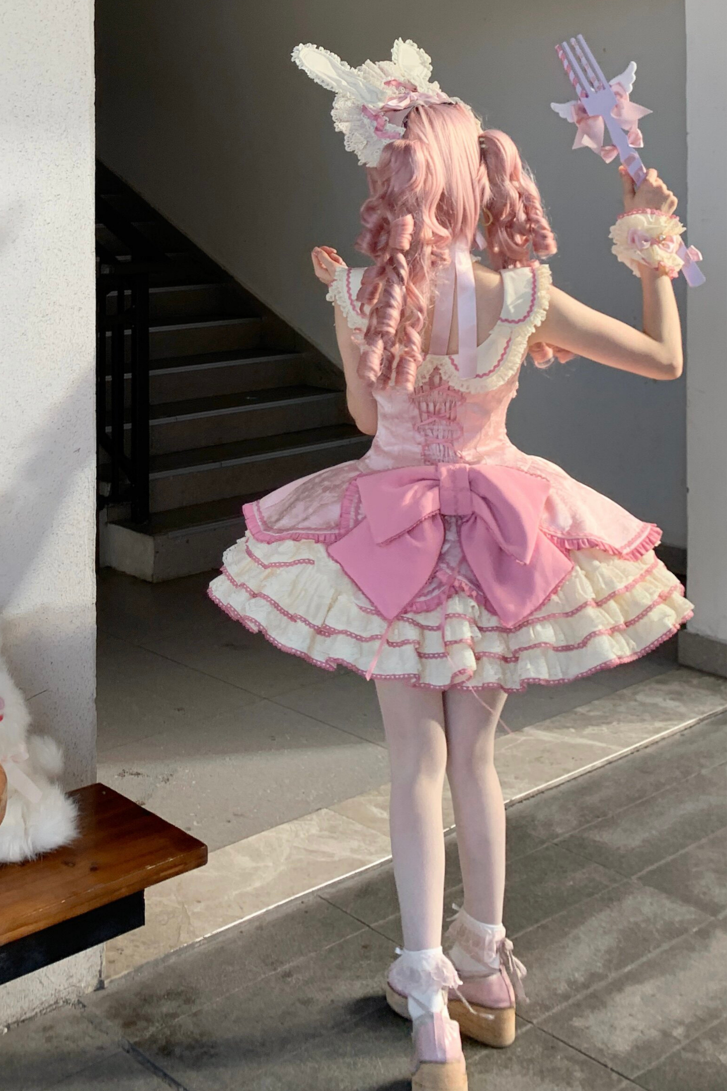 Magical Girl Lolita Dress + Bonnet + Pendant + Sleeves