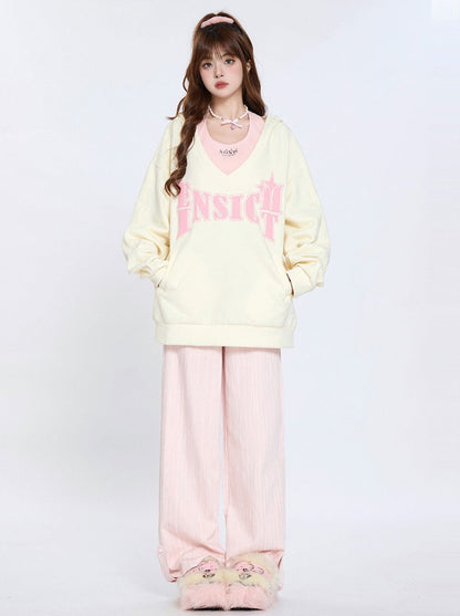 American Lazy Niche Sweatshirt Two Piece Set