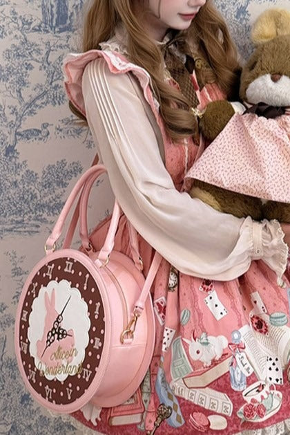 [Date limite de précommande : 16 juillet] Sac à main horloge lapin fantasy Alice (avec bandoulière)