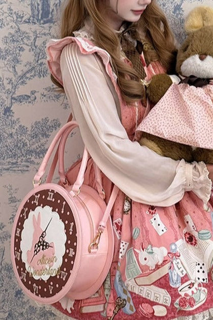 [Date limite de précommande : 16 juillet] Sac à main horloge lapin fantasy Alice (avec bandoulière)