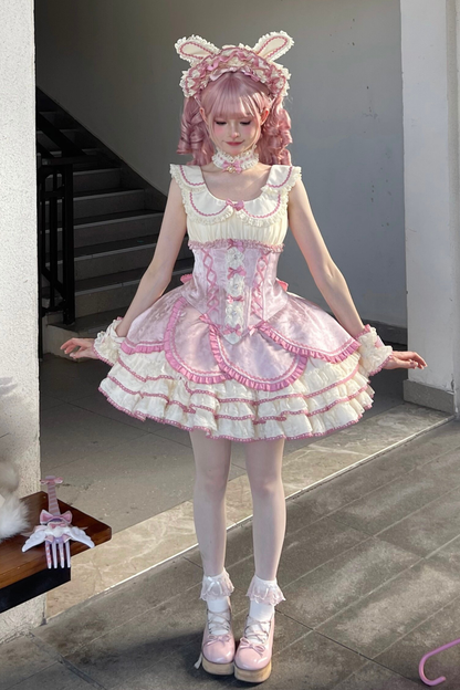 Magical Girl Lolita Dress + Bonnet + Pendant + Sleeves