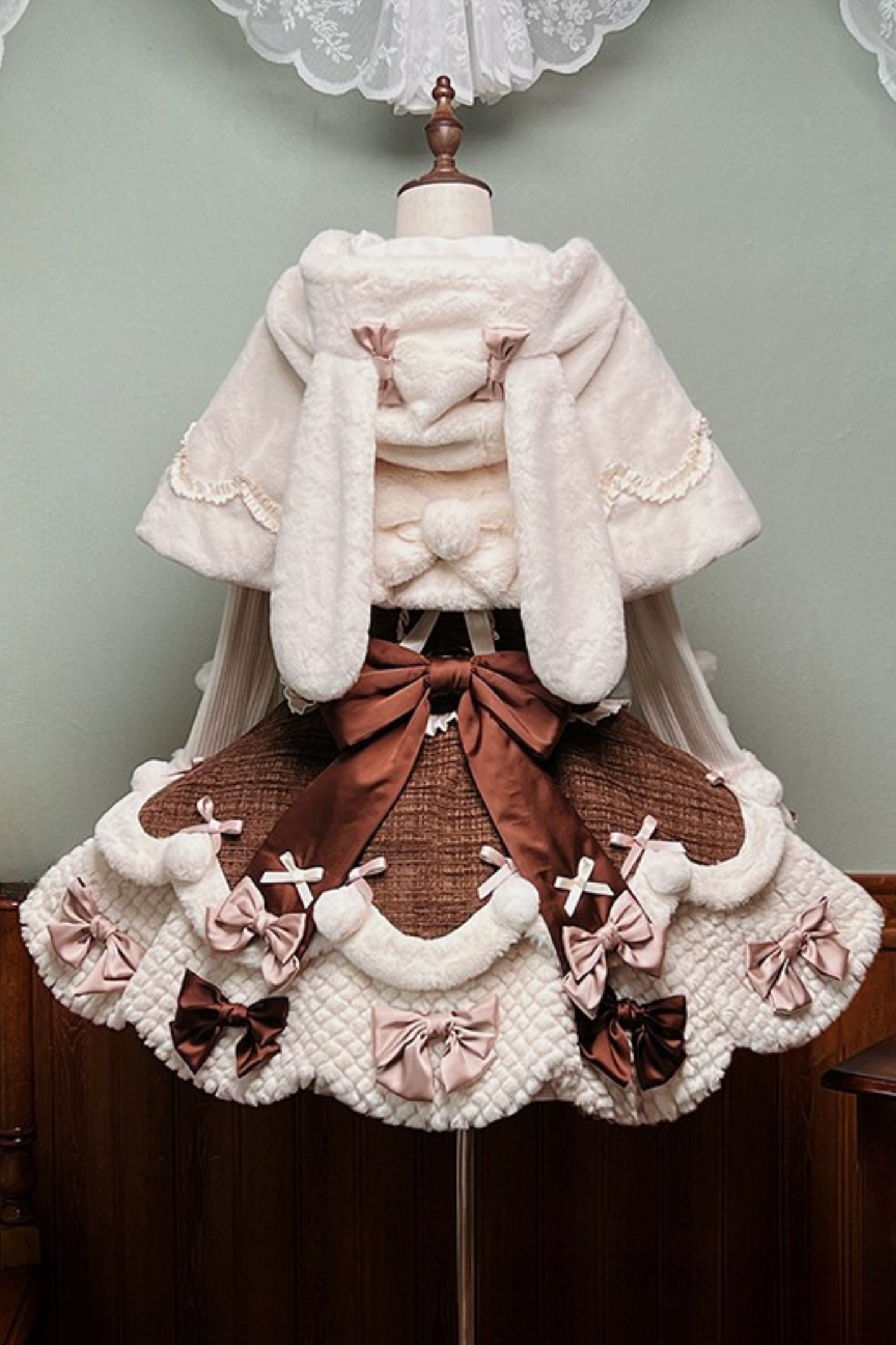 [Deadline for reservations: December 8] Frosted Sugar Rabbit Series Rabbit Ear Hoodie Cape Coat