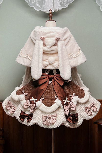 [Deadline for reservations: December 8] Frosted Sugar Rabbit Series Rabbit Ear Hoodie Cape Coat