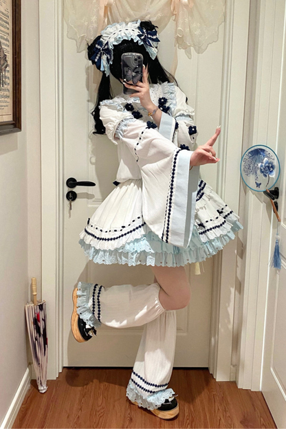 [3월 18일 예약마감] 차이나 드림 원피스 + 점퍼 스커트 + 소매 + 레그 워머 + 머리띠 + 칼라 + 클립 + 리본 + 공주 소매