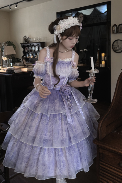 【予約商品】バレエスタイルエレガントドレス+ハット+ヘアバンド+リボンテール