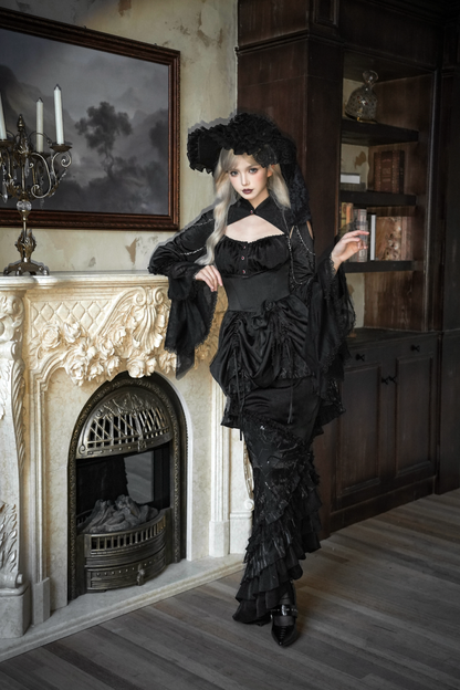 ダークフラワーゴシックロリータセットアップ