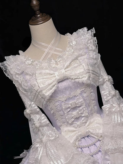 【12月26日予約締切】ピュアスイートローズファンタジークロスリボンレースベルスリーブシャツ