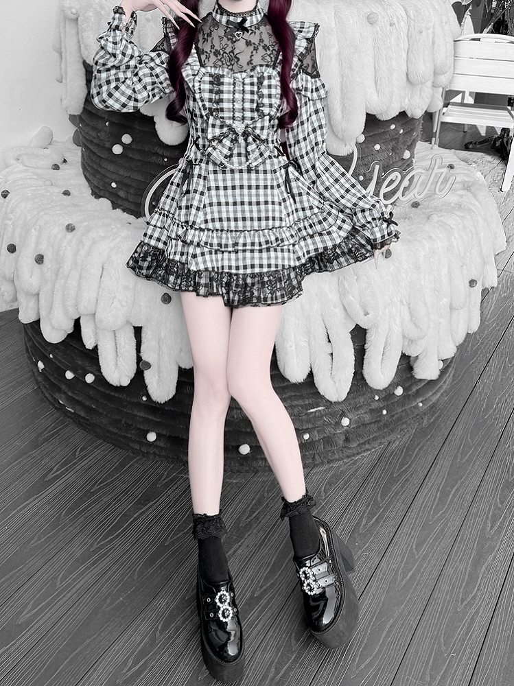 [Pre-order Deadline: April 22] Sweet and Gothic Floral Lace Ruffle Ribbon Dress Suit Full Set