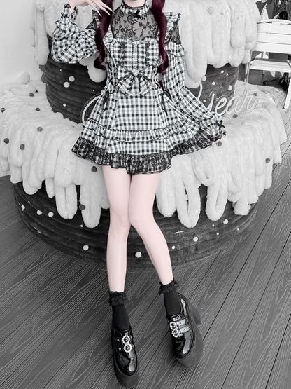 [Pre-order Deadline: April 22] Sweet and Gothic Floral Lace Ruffle Ribbon Dress Suit Full Set