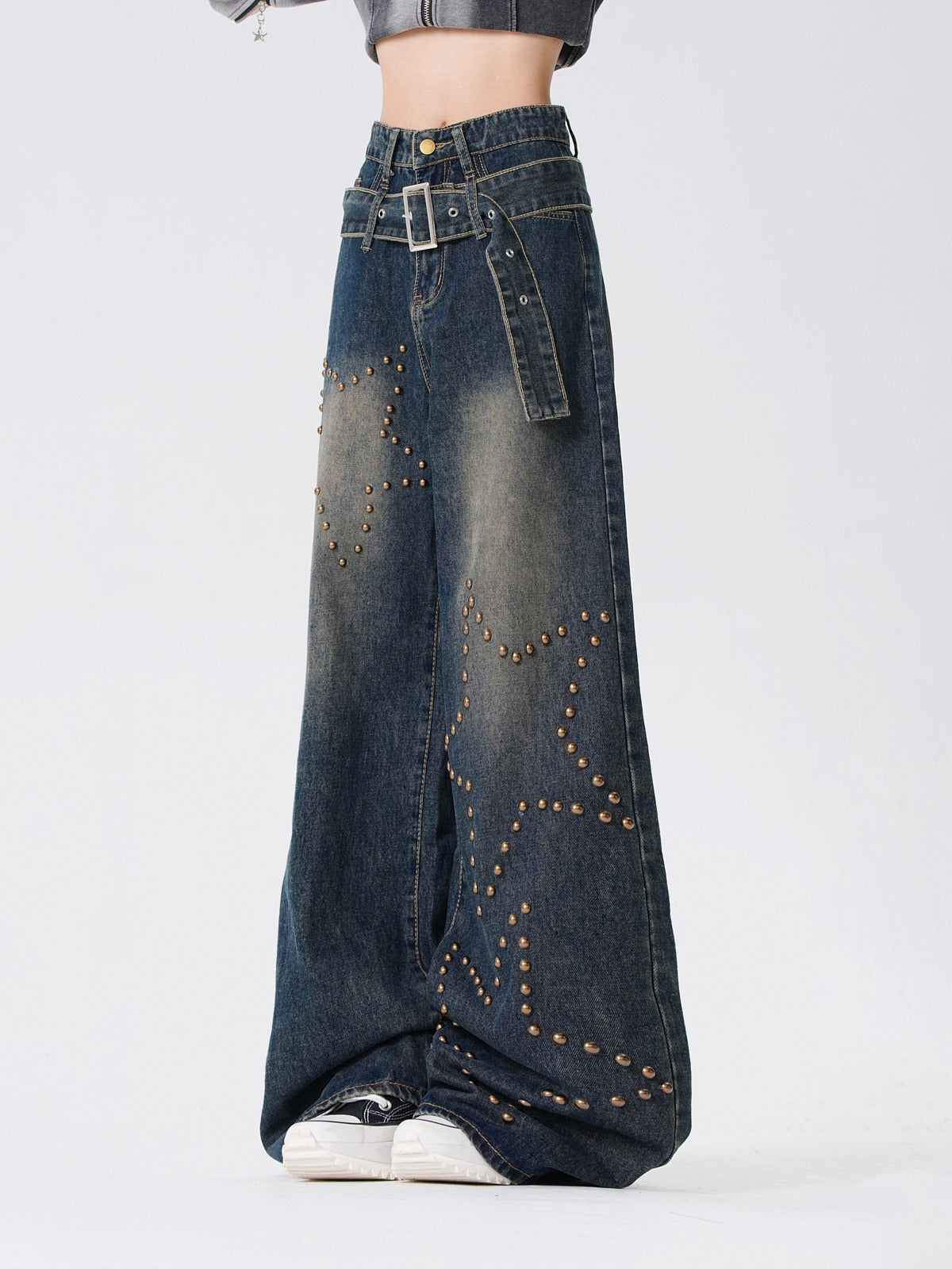 Retro Osh Star Dunkelblaue Jeans