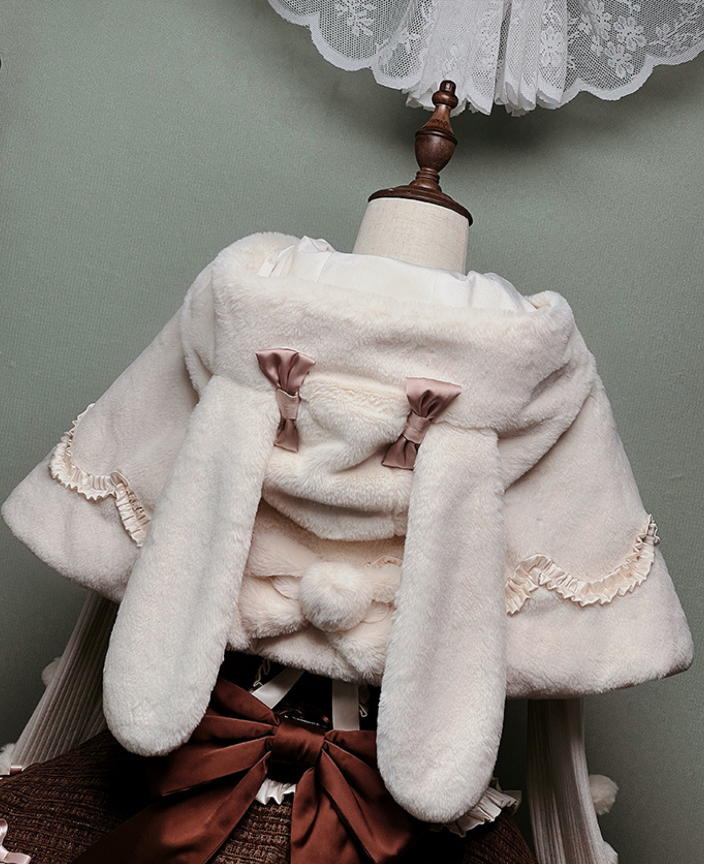 [Deadline for reservations: December 8] Frosted Sugar Rabbit Series Rabbit Ear Hoodie Cape Coat