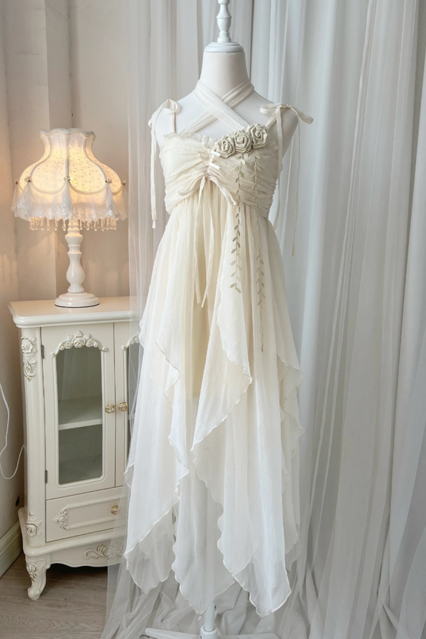 Pure White Fairy Lolita Dress (with Shawl)