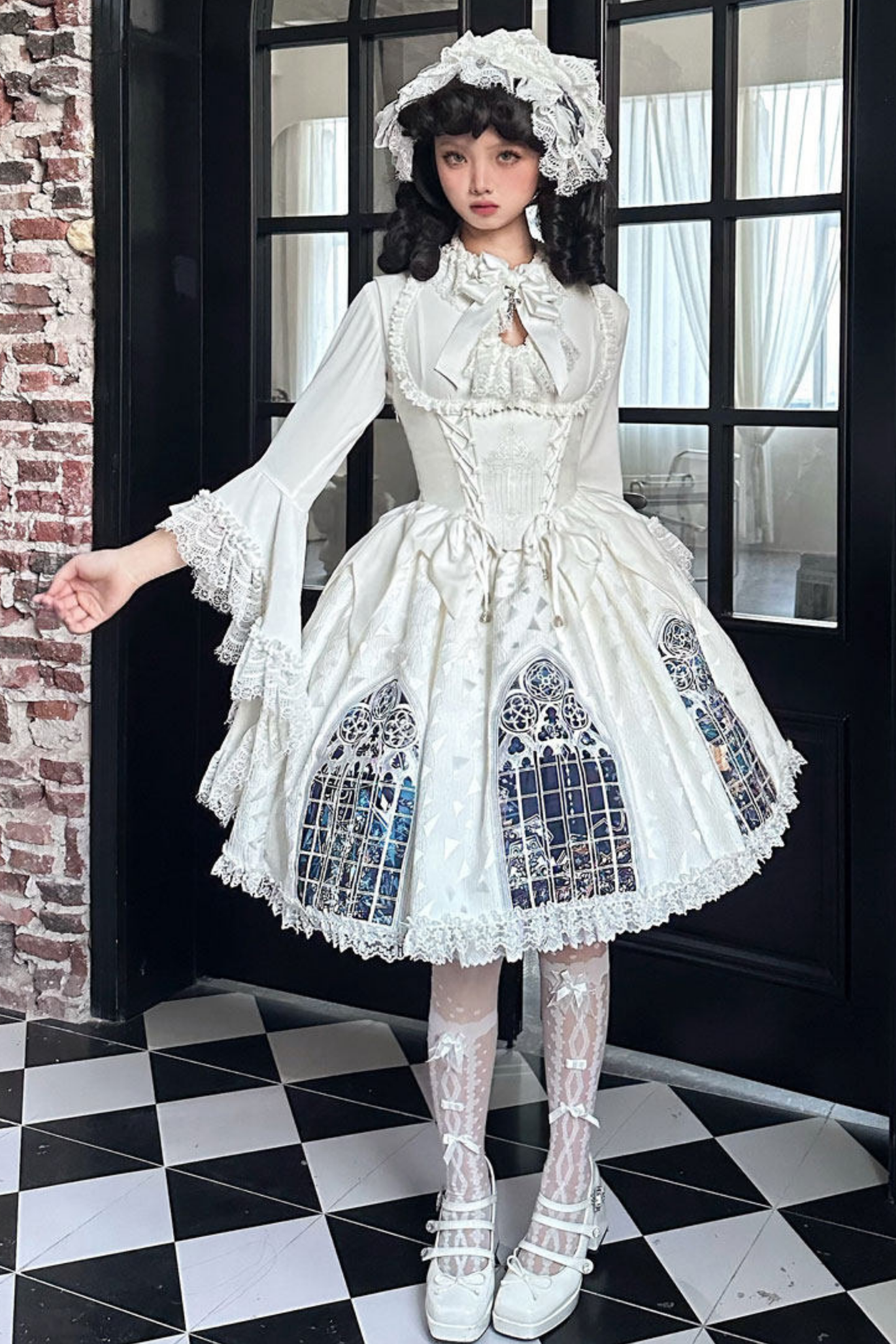 Gothic Lolita Jumper Skirt + Dark Top + Girdle