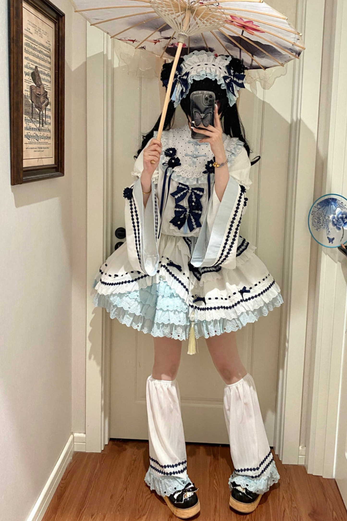 [3월 18일 예약마감] 차이나 드림 원피스 + 점퍼 스커트 + 소매 + 레그 워머 + 머리띠 + 칼라 + 클립 + 리본 + 공주 소매