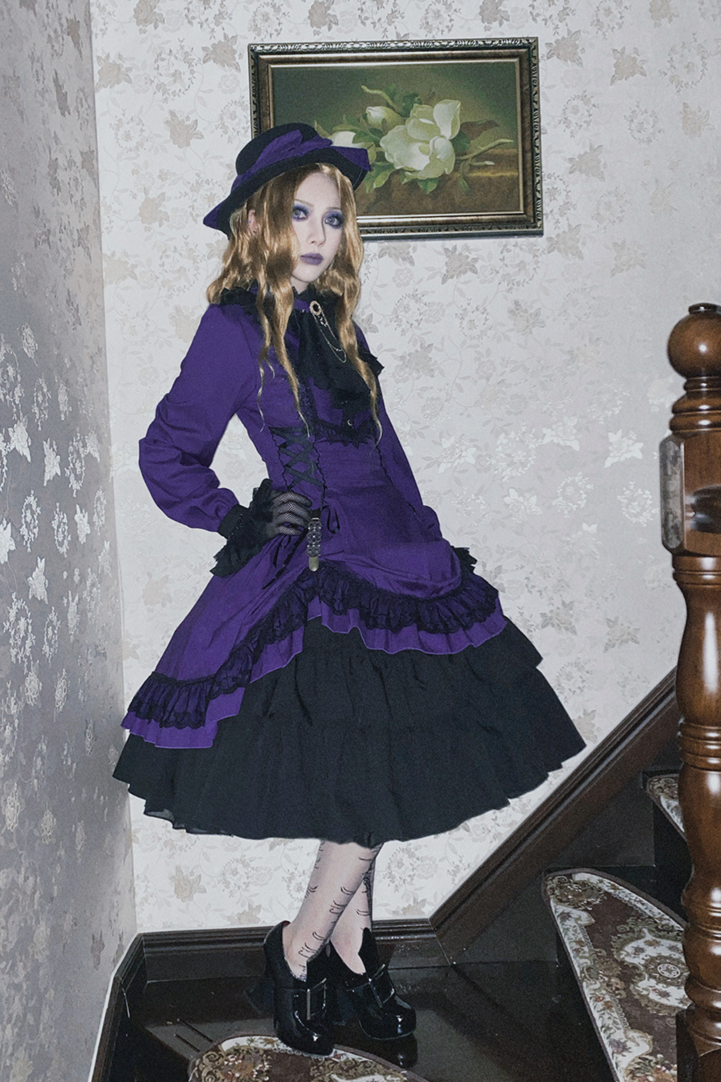 Retro Striped Elegant Gothic Lolita Dress