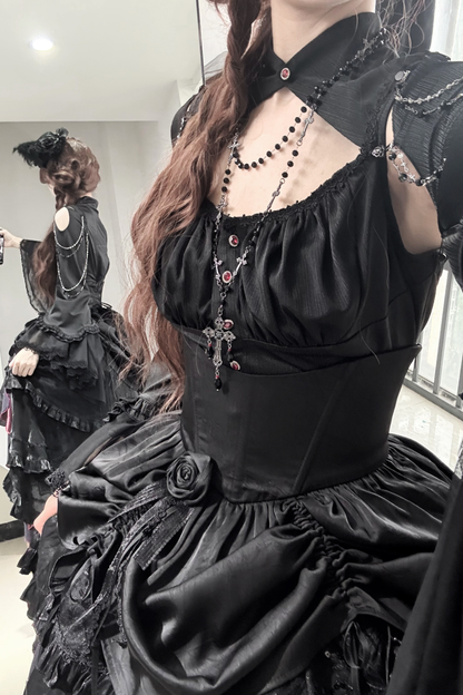 ダークフラワーゴシックロリータセットアップ