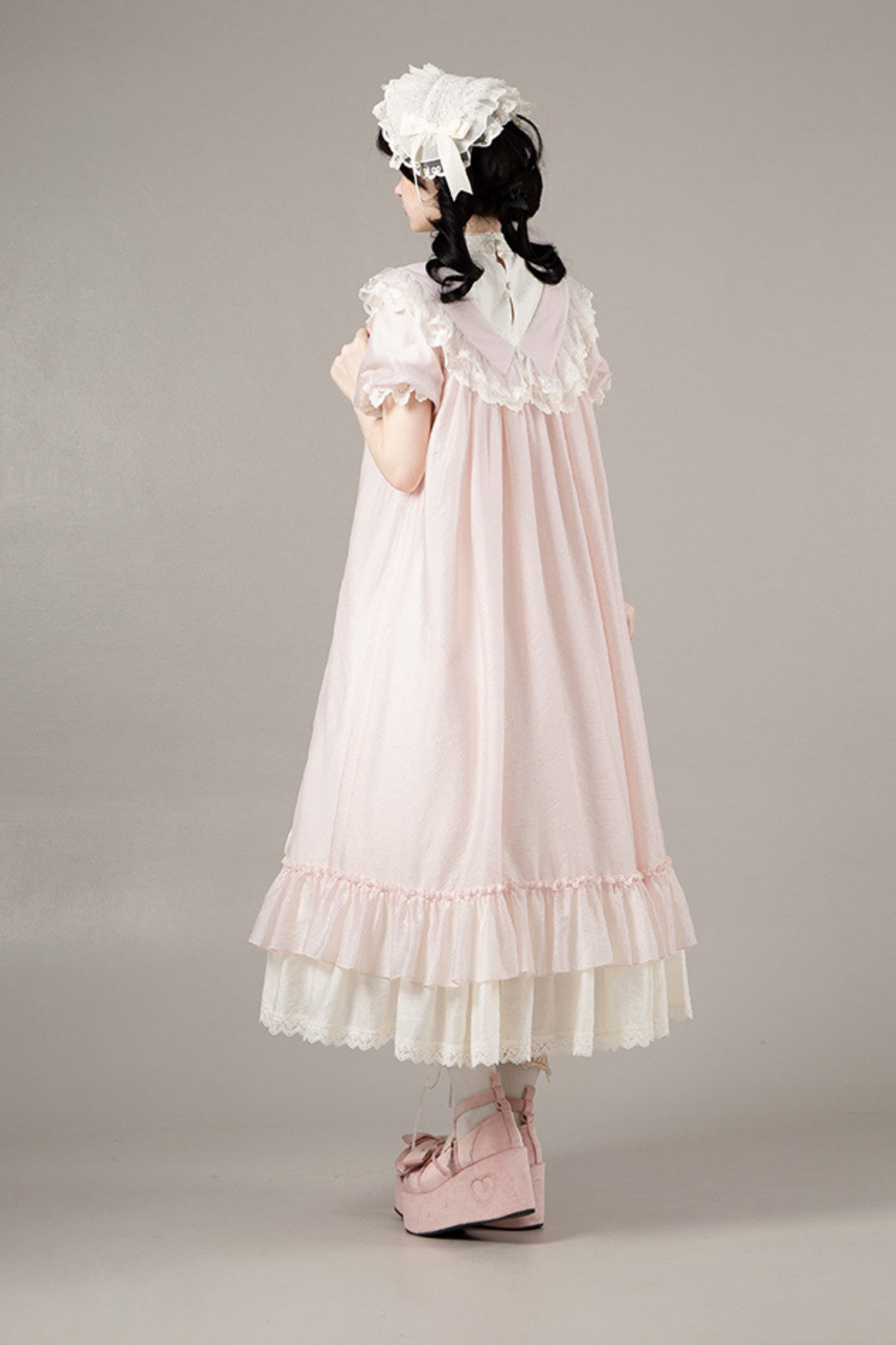 【予約商品】ローズフリルロリータドレス+ドレス＋ベルト＋ブローチ＋リボン＋ヘッドバンド＋スリーブ