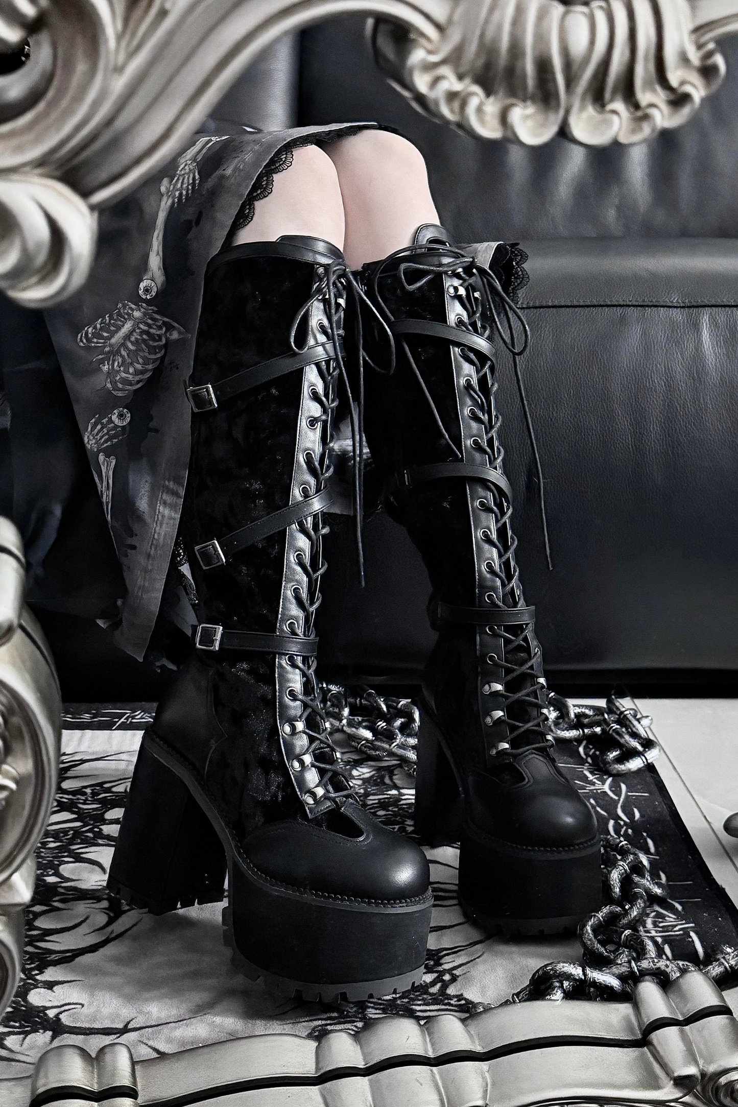 【4月4日予約締切】レースゴシックスエードレースアップブーツ