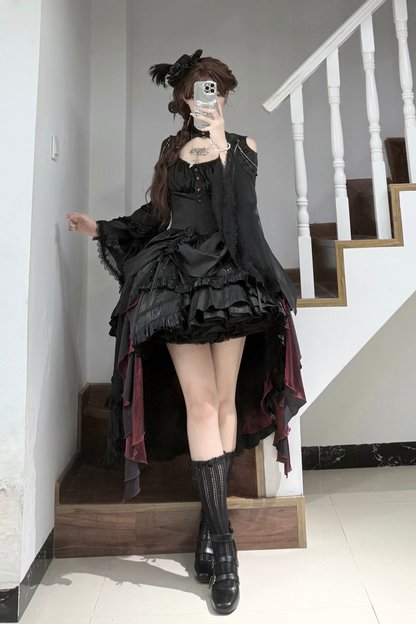 ダークフラワーゴシックロリータセットアップ