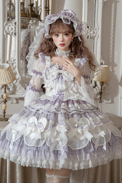 【8月8日予約締切】スウィートベリーロリータプリンセスティアードリボンJKSドレス＋ドレスセットA/B＋コンプリートセットA/B