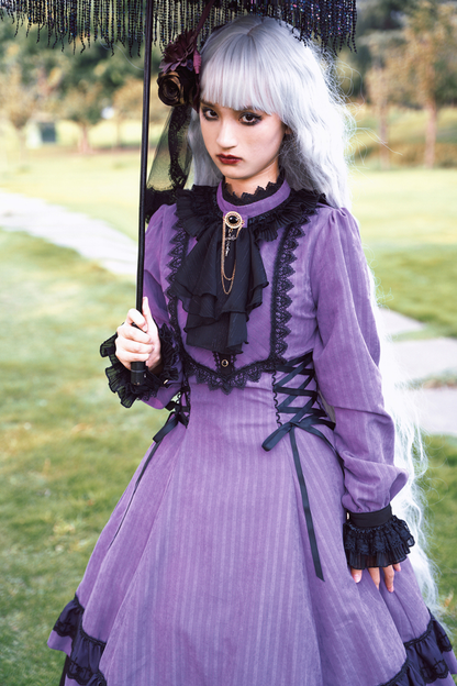 Retro Striped Elegant Gothic Lolita Dress