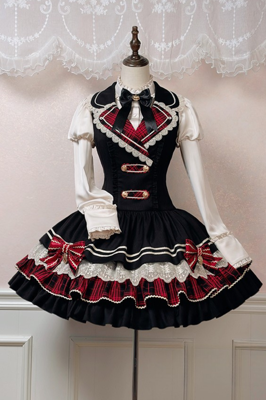 【1月13日予約締切】Honor Guard Ceremony ブラックレッドチェックテーラーカラービスチェドレス