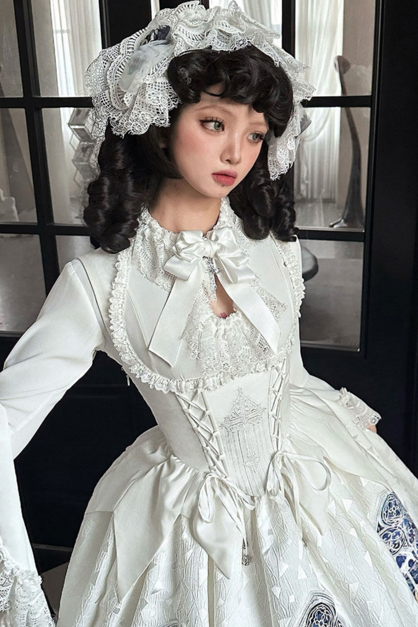 Gothic Lolita Jumper Skirt + Dark Top + Girdle