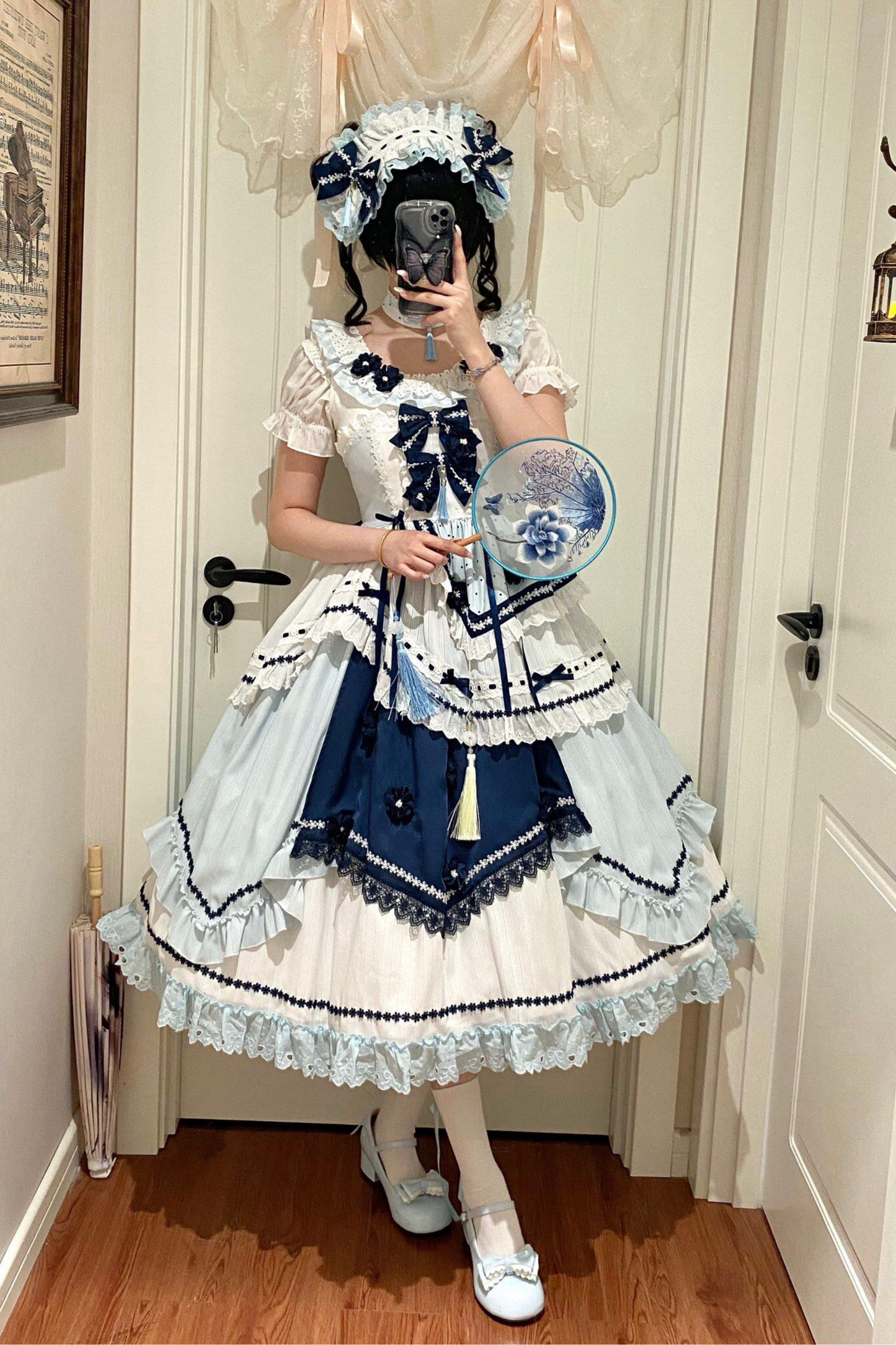 [3월 18일 예약마감] 차이나 드림 원피스 + 점퍼 스커트 + 소매 + 레그 워머 + 머리띠 + 칼라 + 클립 + 리본 + 공주 소매