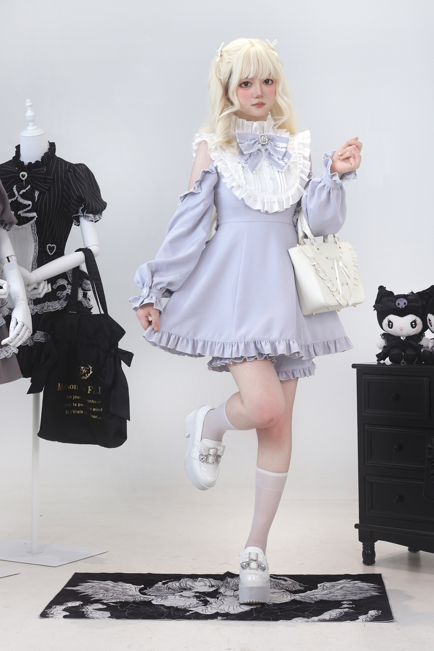 ローズプリンセスオフショルダーフリルリボントップス