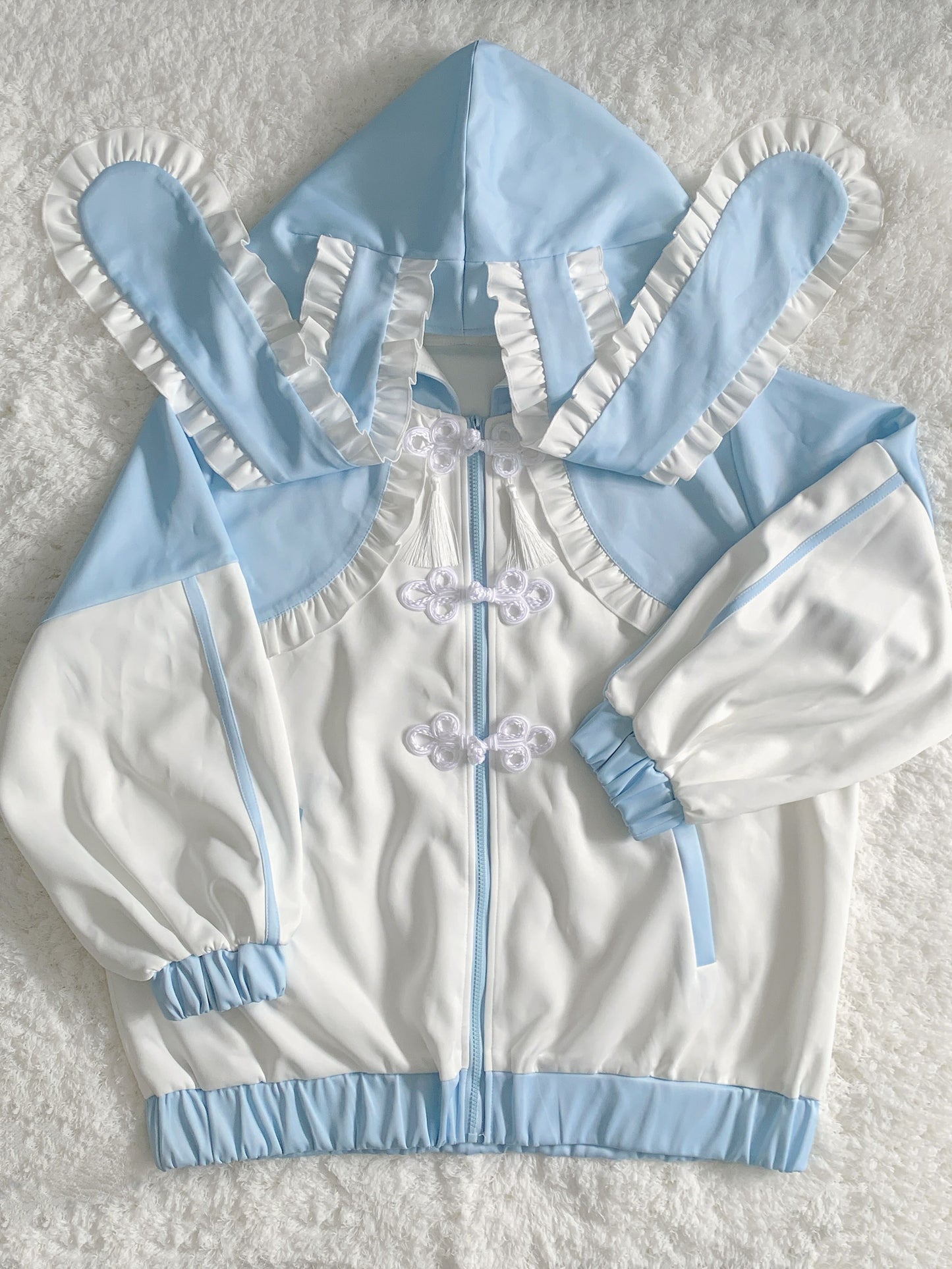 [Pre-order product] Bunny Ears Hoodie China Aqua Setup