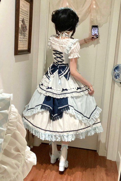 [3월 18일 예약마감] 차이나 드림 원피스 + 점퍼 스커트 + 소매 + 레그 워머 + 머리띠 + 칼라 + 클립 + 리본 + 공주 소매