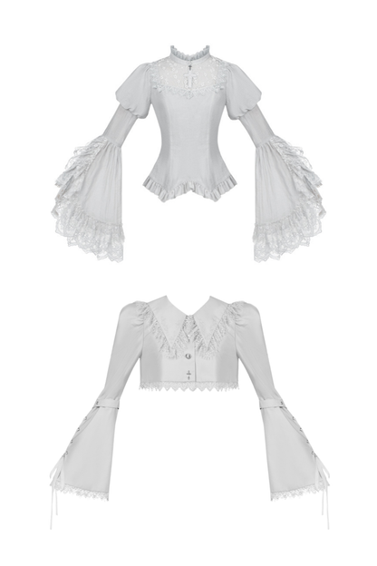 ゴシックロリータスカート+コルセット+ベール+ネックレス+ウエストチェーン