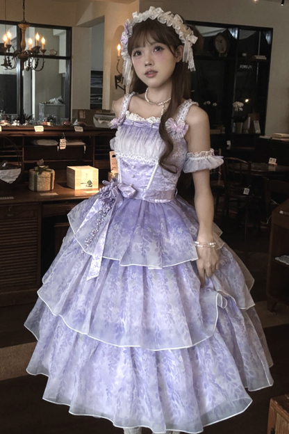 【予約商品】バレエスタイルエレガントドレス+ハット+ヘアバンド+リボンテール