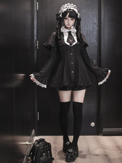 [Deadline for reservations: December 15] Black White Dark Juliet Sleeve Dress + Accessories