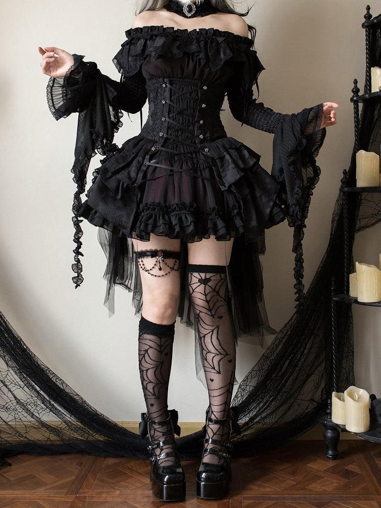 [Deadline for reservations: December 26th] witch's condition Gothic Lolita Off-Shoulder Top + Skirt + Full Set