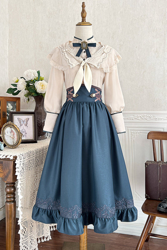 [Reservations] Retro Lolita Kula Shirt Skirt Shawl Suit