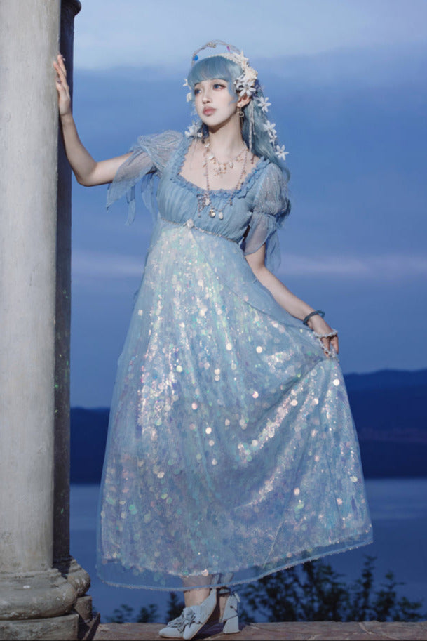 Mermaid Shining Blue Dress