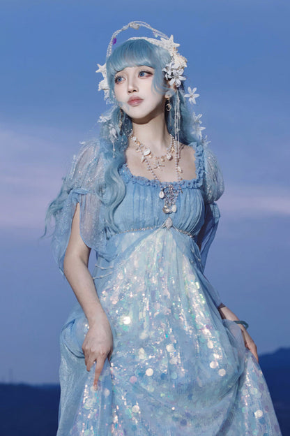 Mermaid Shining Blue Dress