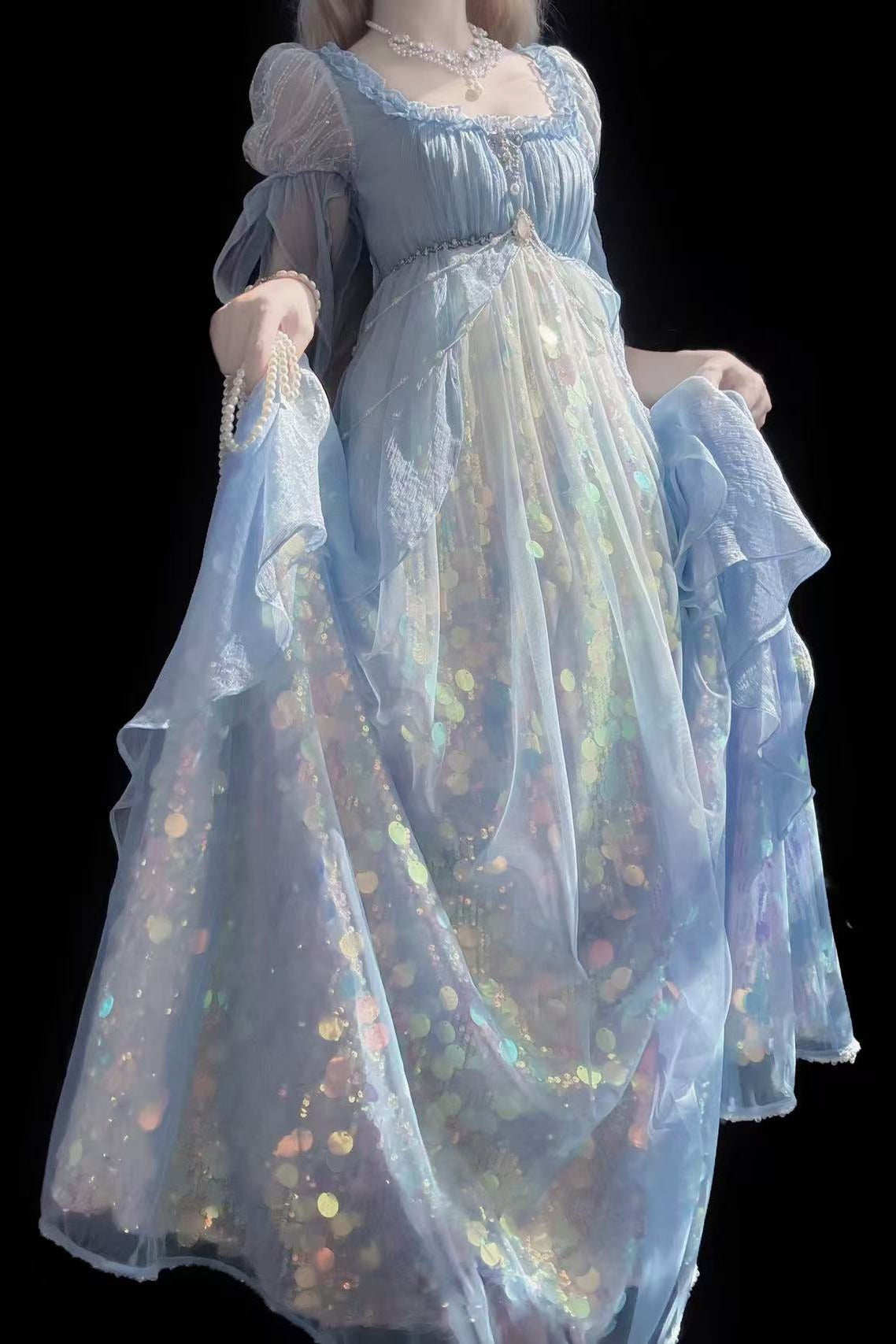 Mermaid Shining Blue Dress