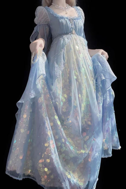 Mermaid Shining Blue Dress