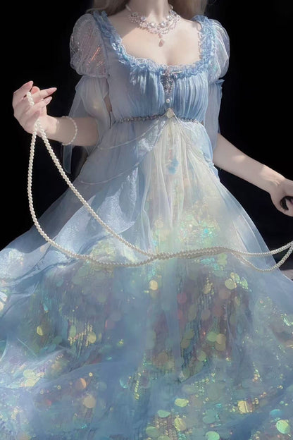 Mermaid Shining Blue Dress
