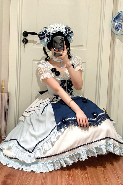 [3월 18일 예약마감] 차이나 드림 원피스 + 점퍼 스커트 + 소매 + 레그 워머 + 머리띠 + 칼라 + 클립 + 리본 + 공주 소매