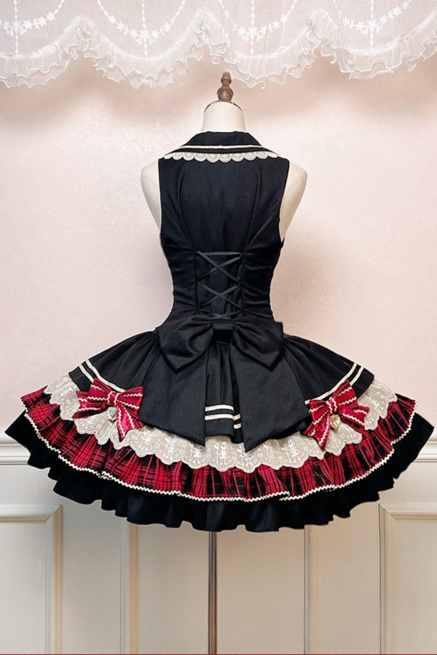 【1月13日予約締切】Honor Guard Ceremony ブラックレッドチェックテーラーカラービスチェドレス