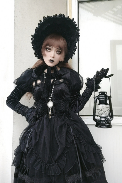 Gothic Chic Doll Lolita Dress + Short Jacket