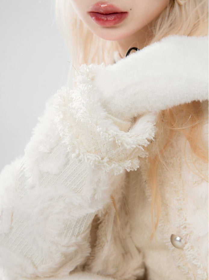 Brandy Apricot Rose Fur Jacquard Frances Jacket