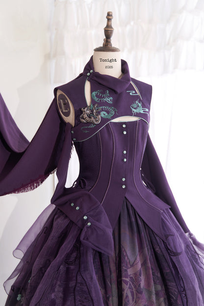 [Deadline for reservations: February 26th] Red Dragon x Black Dragon x Purple Snake Lolita China Gothic Setup