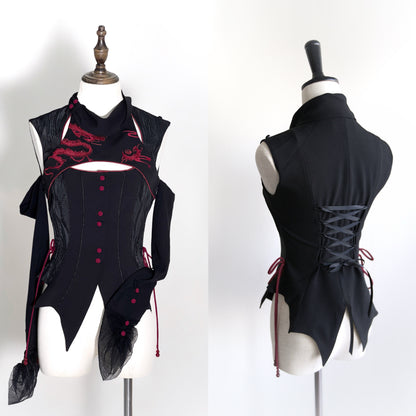 [Deadline for reservations: February 26th] Red Dragon x Black Dragon x Purple Snake Lolita China Gothic Setup