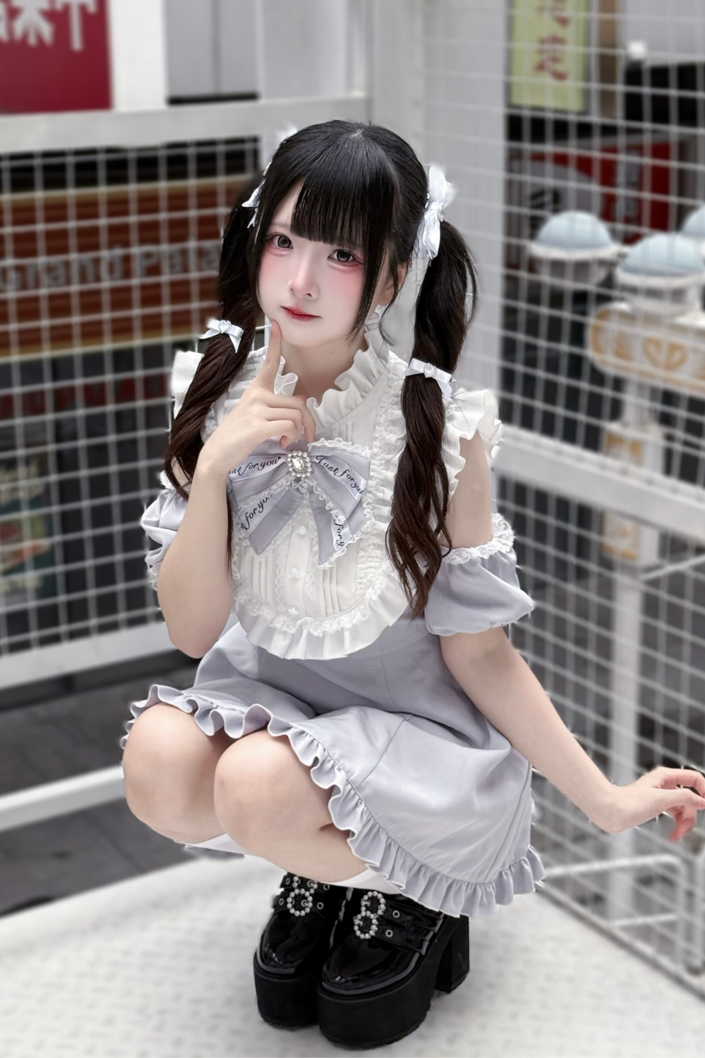 ローズプリンセスオフショルダーフリルリボントップス